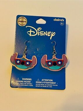 Disney Lilo & Stitch Star Sunglasses 4th of July Earrings USA New!